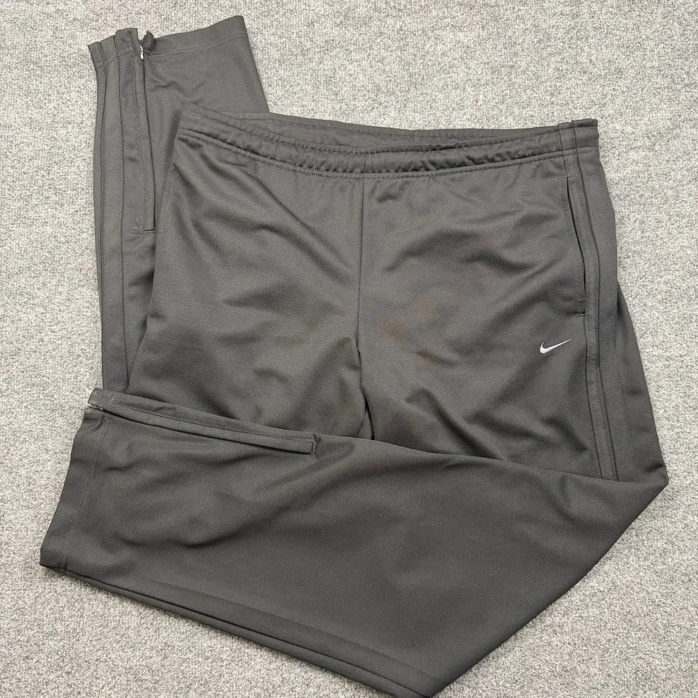 Nike Dri Fit Track Pants Mens Medium Black Vintage Y2K Gray Tag Athletic Joggers